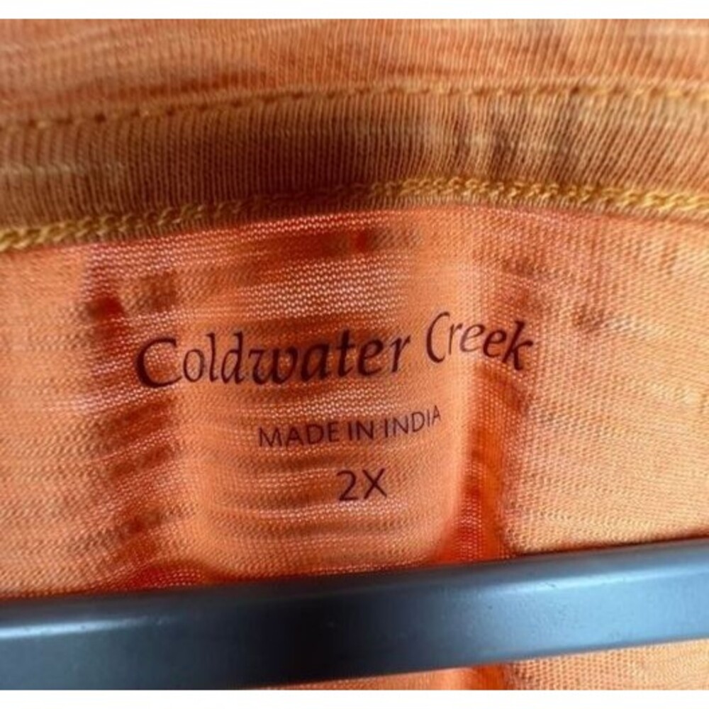 Coldwater Creek Sleeveless Henley Tunic Top BUNDLE 2X Blue & Orange Button Front - Picture 12 of 12